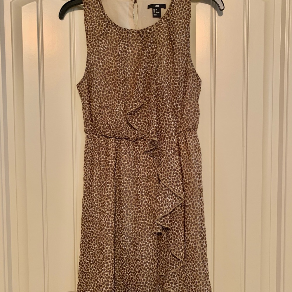 Chiffon Midi Animal Print Dress